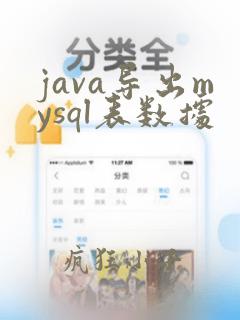 java导出mysql表数据