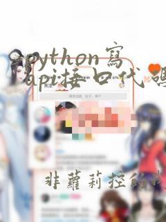 python写api接口代码