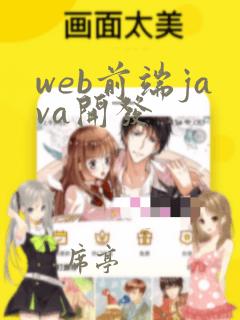 web前端java开发