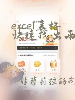 excel表格快速找出两列不同数据