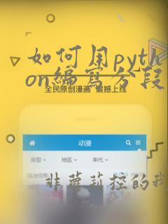 如何用python编写分段函数