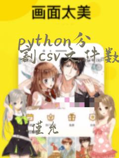 python分割csv文件数据