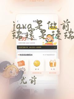 java是做前端还是后端
