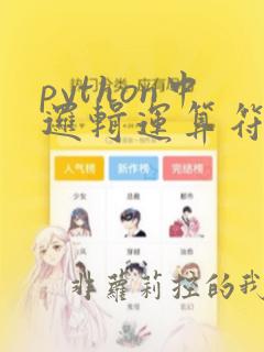 python中逻辑运算符