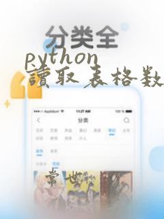 python 读取表格数据