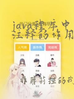 java程序中注释的作用