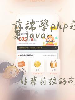 前端学php还是java