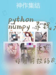 python numpy 寻找元素位置