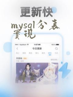 mysql分表实现