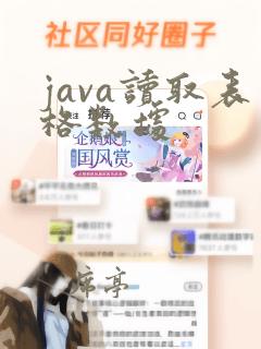 java读取表格数据