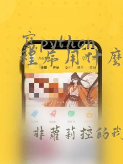 写python程序用什么软件