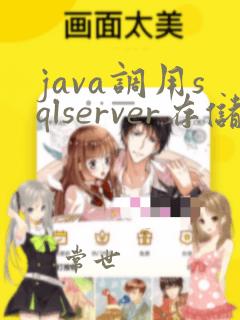 java调用sqlserver存储过程