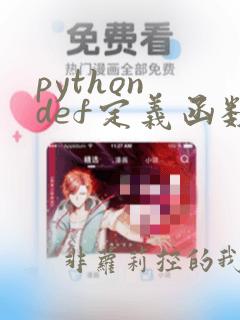 python def定义函数