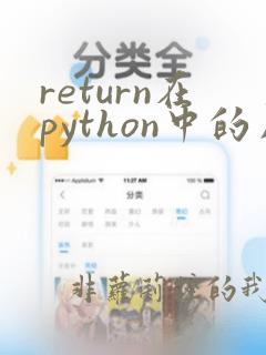 return在python中的用法