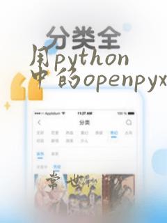 用python中的openpyxl处理excel数据