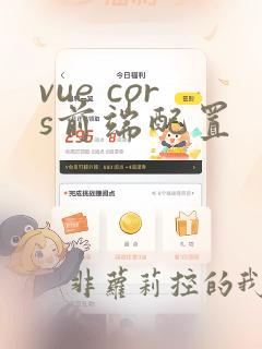 vue cors前端配置