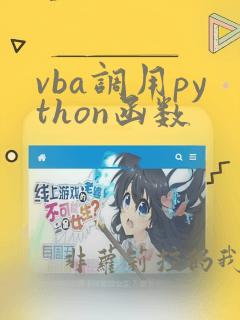 vba调用python函数