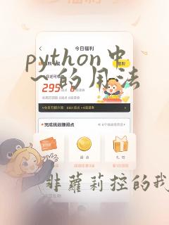python中～的用法