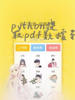 python提取pdf数据到excel