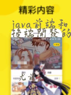 java前端和后端开发的区别