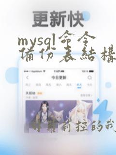 mysql命令备份表结构和数据