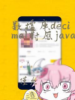 数据库decimal对应java什么类型