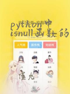 python中isnull函数的用法