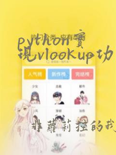 python实现vlookup功能