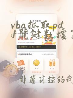vba抓取pdf关键数据写入excel