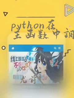 python在主函数中调用函数