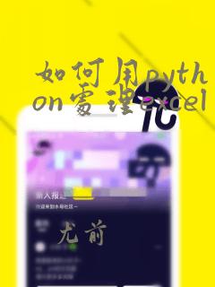 如何用python处理excel