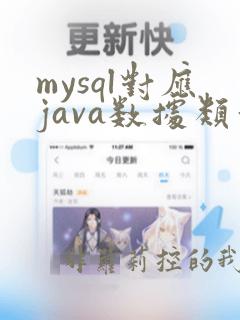 mysql对应java数据类型
