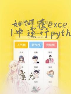 如何在excel中运行python
