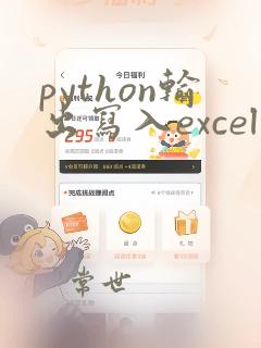 python输出写入excel