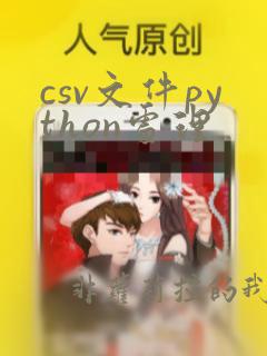 csv文件python处理