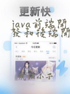 java前端开发和后端开发