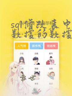 sql修改表中数据的数据类型