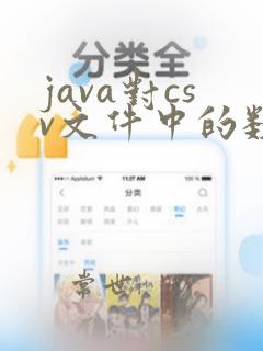 java对csv文件中的数据处理