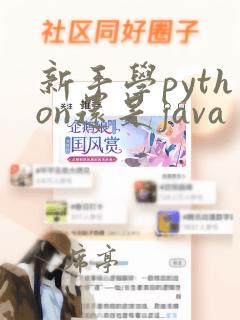 新手学python还是java
