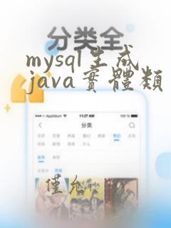 mysql生成java实体类