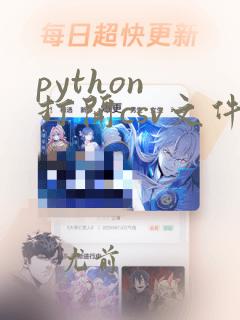 python 打开csv文件