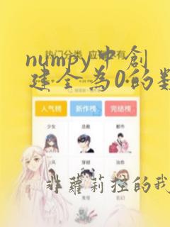 numpy中创建全为0的数组使用