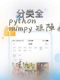 python numpy 矩阵乘法
