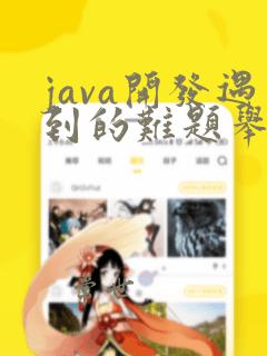 java开发遇到的难题举例