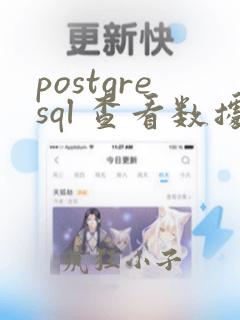 postgresql 查看数据库命令