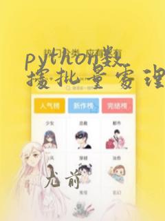 python数据批量处理