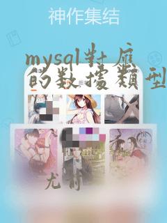 mysql对应的数据类型