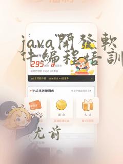 java开发软件编程培训班