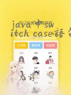 java中switch case语句的用法