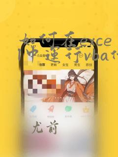 如何在excel中运行vba代码